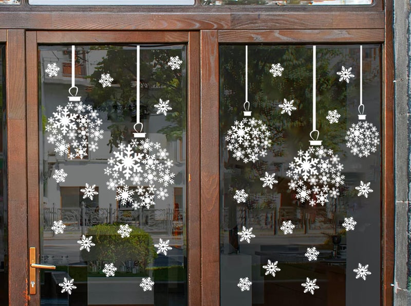 zosylley Christmas Stencils for Window Glass Large Christmas Stencils for Crafts Reusable Xmas Snowflake Bauble Holiday Stencil for Painting on Wood Wall Fabrics Decor - Image 5